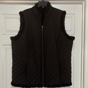 Denim & Co Black Quilted Vest (reversible) XL